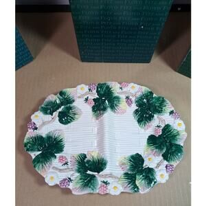 Vintage Fitz and Floyd 1990 Country Gourmet Canape Plate Hand Painted 78/200